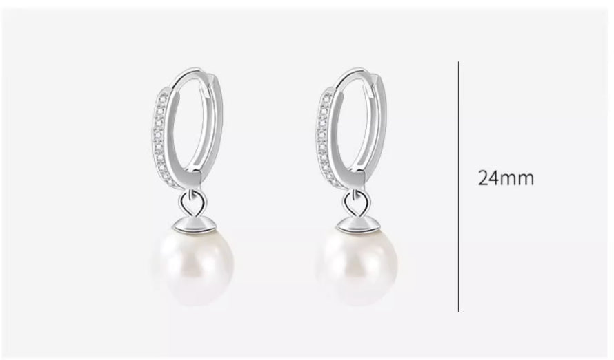 925 Sterling Silver Pearl Earrings Female Ear Clip