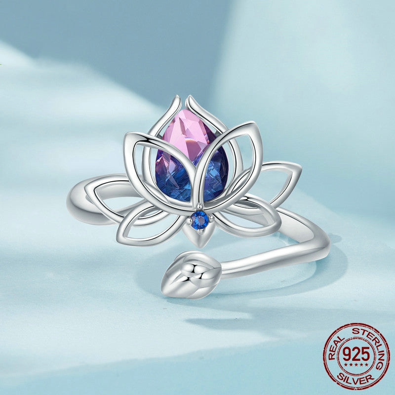 Lotus Ring Women's Special-interest Design S925 Sterling Silver