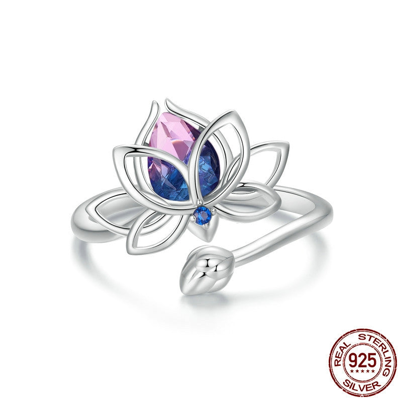 Lotus Ring Women's Special-interest Design S925 Sterling Silver