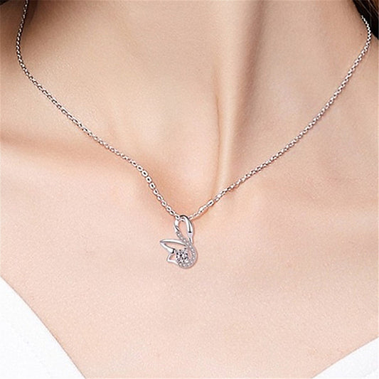 Swan Necklace Silver Plated Female Clavicle Chain Pendant